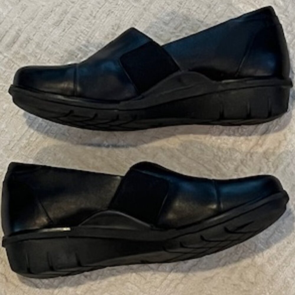 Dansko Black Julia Milled Nappa Leather Comfort Wedges Size 39 (size 8.5 US)